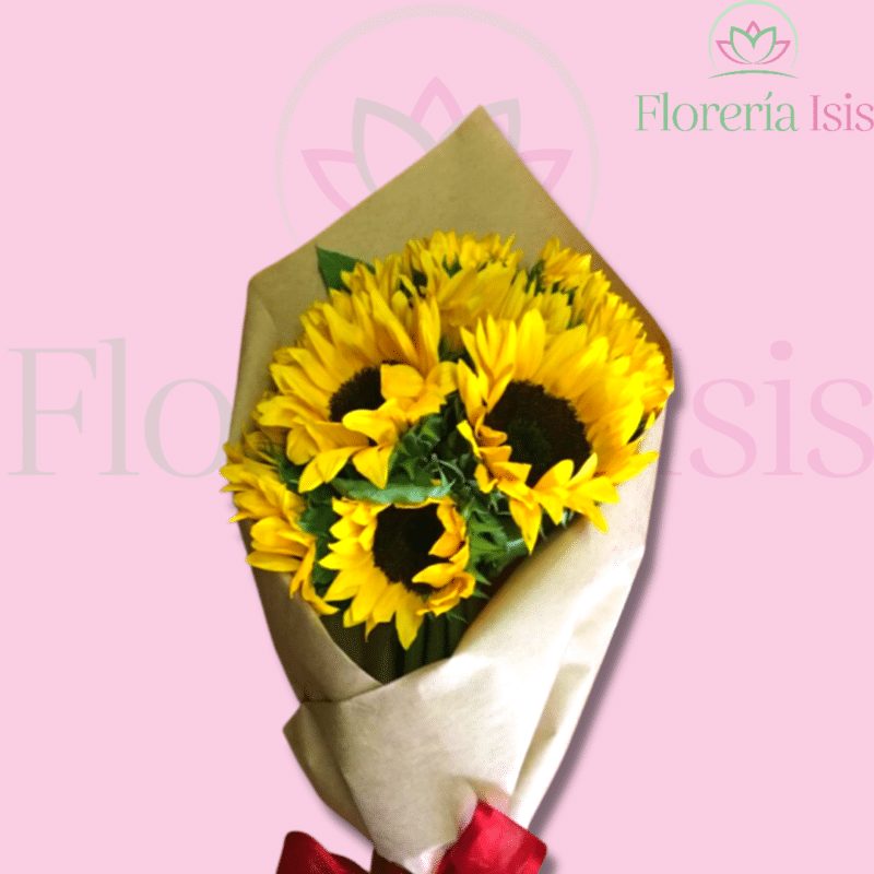Ramo de 10 girasoles en kraft, de Florería Isis