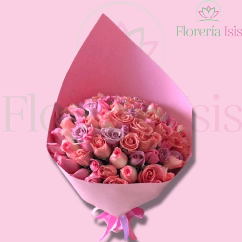 Ramo de 100 rosas en tonos pastel, de Florería Isis