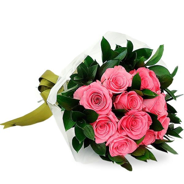 Ramo de 12 rosas rosa, de Florería Isis