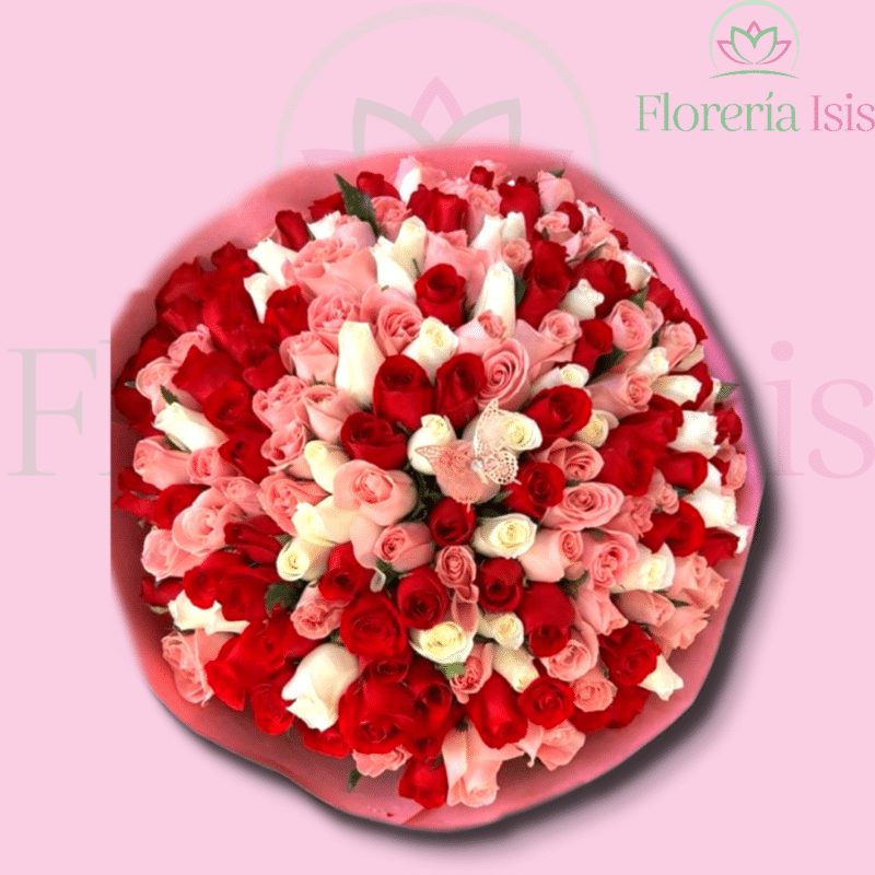 Ramo buchón de 200 rosas, de Florería Isis