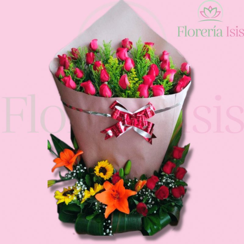 Cono de rosas, de Florería Isis