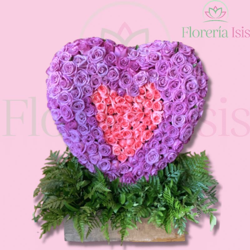 Corazón buchón de 150 rosas, de Florería Isis