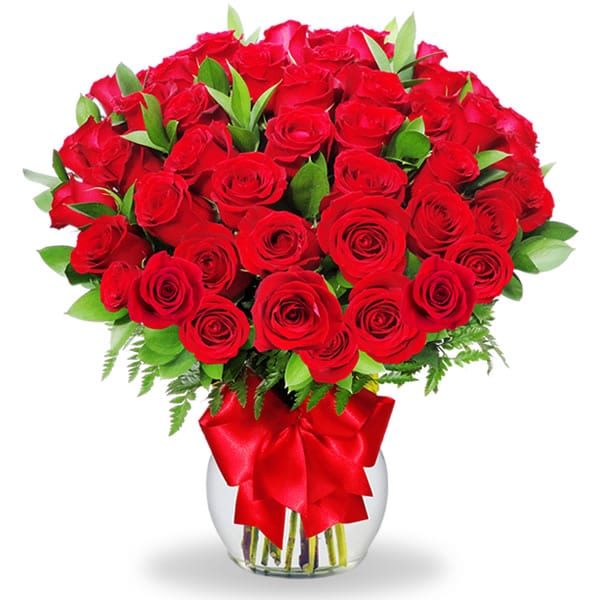 Florero con 100 rosas rojas, de Florería Isis