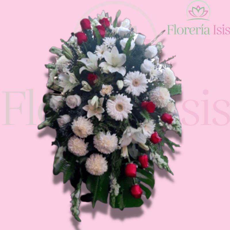 Medallón de flores con lily y gerbera, de Florería Isis
